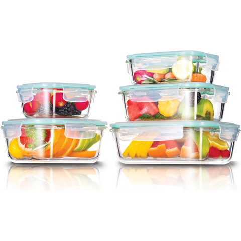 Westinghouse, 5-Piece Glass Food Storage Container Set - 320 to 1050ml