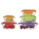 Westinghouse, Glass Storage Set, Multicolor Lids, Set of 5