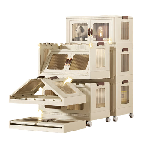 Multifunction eco-friendly storage organizer boxes plastic folding storage cabinet , 3 drawer cabinet , size 76*51*127cm