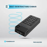 Buy Powerology 2500W 6 AC Power Strip With Built-In Retractable Cables Online in Be3ah Kuwait