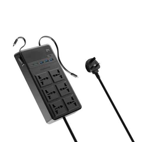 Buy Powerology 2500W 6 AC Power Strip With Built-In Retractable Cables Online in Be3ah Kuwait