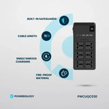 Buy Powerology 2500W 6 AC Power Strip With Built-In Retractable Cables Online in Be3ah Kuwait