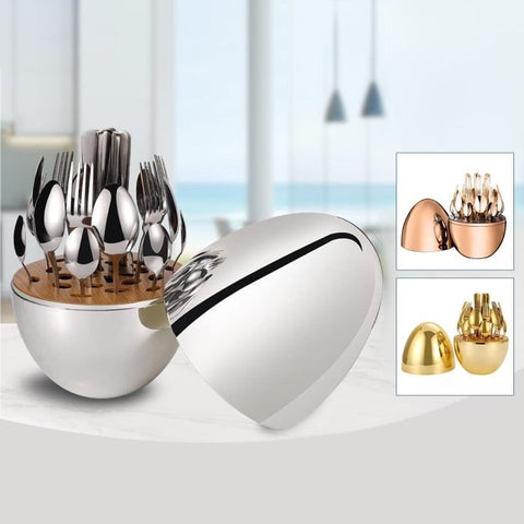 Luxury 24 pcs set with Shaped Egg in color box Gold & silver