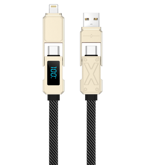WiWU Titan 100W Fast Charging Cable 15cm – USB to Type-C & Type-C to Lightning Short Cable