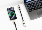 WiWU Titan 100W Fast Charging Cable 15cm – USB to Type-C & Type-C to Lightning Short Cable