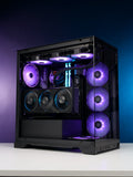 XPG Battlecruiser Super Mid-Tower PC Chassis Gaming PC Case 4 tempered-glass panels, 4 ARGB fans - Black