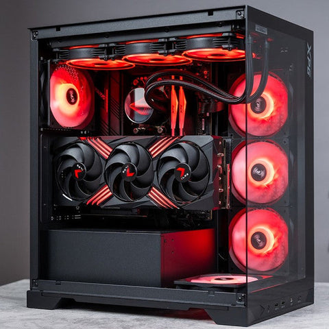 XPG Battlecruiser Super Mid-Tower PC Chassis Gaming PC Case 4 tempered-glass panels, 4 ARGB fans - Black