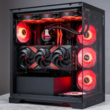 XPG Battlecruiser Super Mid-Tower PC Chassis Gaming PC Case 4 tempered-glass panels, 4 ARGB fans - Black