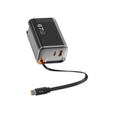 WiWU Helix Pro Wi-G027 67W GaN Fast Charger with Built-in USB-C Cable