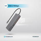 Powerology, 13-in-1 USB-C Hub, 4K HDMI, 100W PD, Ethernet, SD/MicroSD, 3.5mm AUX