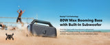 Anker Soundcore Boom 2, Portable Bluetooth Speaker, 80W - Black