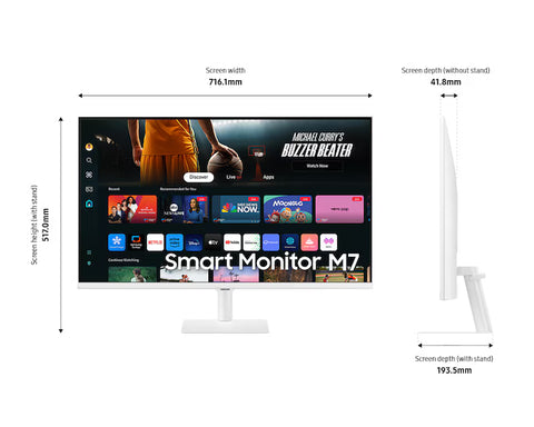 Samsung 32" Smart Monitor VA 4K UHD M70D White