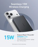 Anker MagGo Power Bank, Ultra-Slim 10,000mAh Magnetic Battery Pack - Black