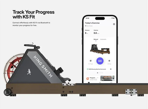Kingsmith WR20, Water Rowing Machine - With Tri-Fold Patent - Water Resistance - Walnut