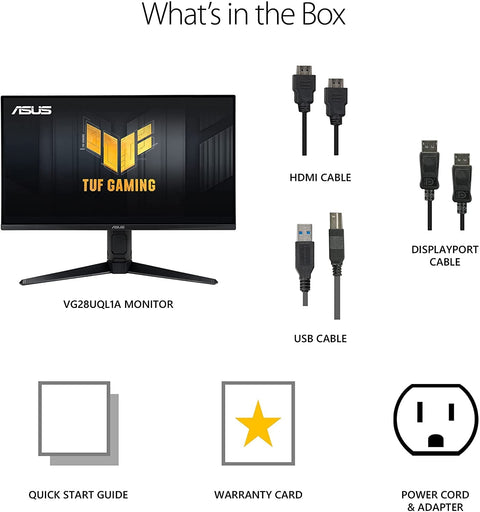 ASUS TUF 28inch,4K, HDMI 2.1, 144Hz, 1ms,Flat Gaming Monitor-VG28UQL1A