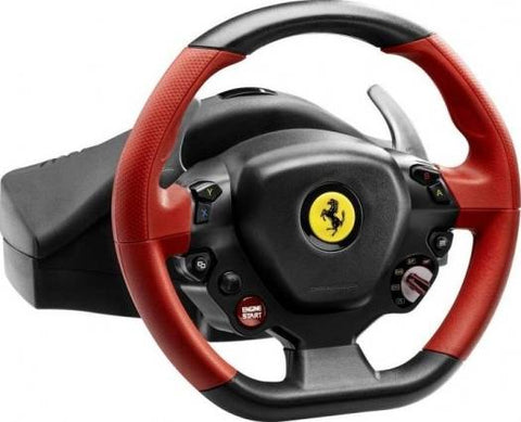 Thrustmaster Ferrari 458 Spider Racing Wheel, Kinect Detection LED, Adjustable Wheel Sensitivity, Central Clamping System, Xbox One, Red | TM-WHL-FRARI458-SPDR