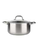 Osfe Home Cooking 316 High Quality 10-Piece Luxury Triply Stainless Steel Non Stick Cookware Set With Glass Lid (32-28-24-20 cm Pots and Pan 28 cm)