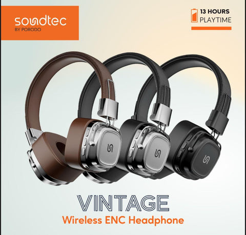 Porodo, Soundtec Vintage Wireless ENC Headphone