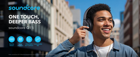 أنكر ساوندكور Q11i سماعات رأس لاسلكية فوق الأذن بلوتوث