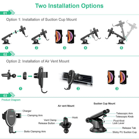 Choetech 10W Wireless Chariging Phone Stand T536-S-201BK