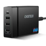 Choetech 3A+1C 72W Output ports wall charger