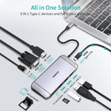 Choetech 9 in 1 USB C HUB - Silver HUB-M15