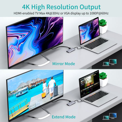 Choetech 9 in 1 USB C HUB - Silver HUB-M15