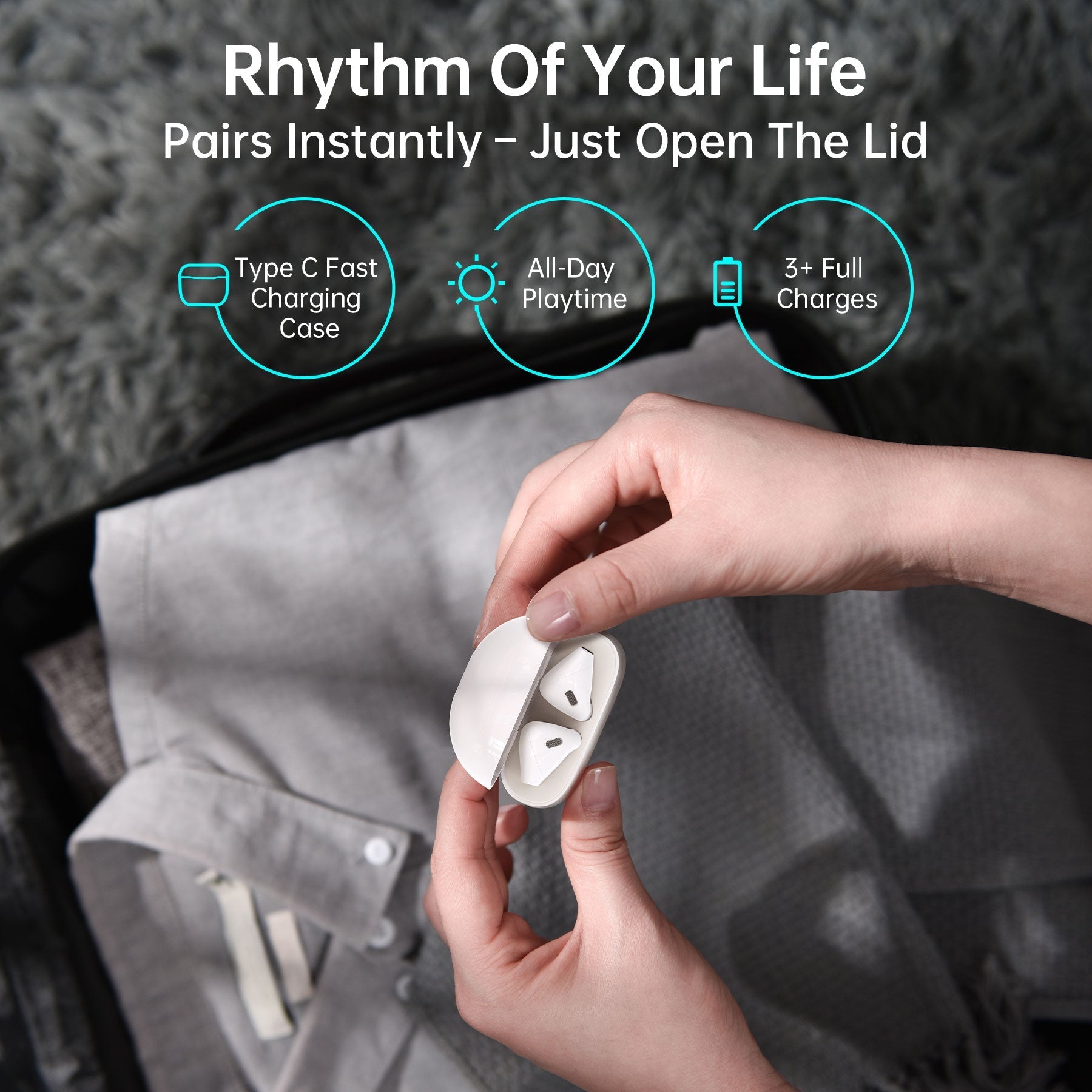 Choetech True Wireless Earbuds, White BH-T02-WH Choetech True Wireless Earbuds, White BH-T02-WH