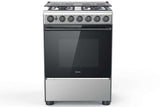 Midea Gas Cooker 60x60, 4 Burners, 2 Knobs, Silver