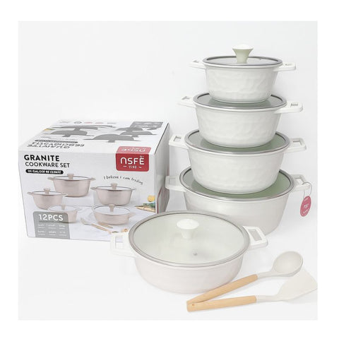 OSFE Granite Cookware Set 12 pcs - Cream