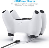 Sony PlayStation 5 Slim Digital Edition – White 825GB (E-Chassis) Bundle with DOBE Charging Dock For PS5 Wireless Controller Charger- TP5-0506