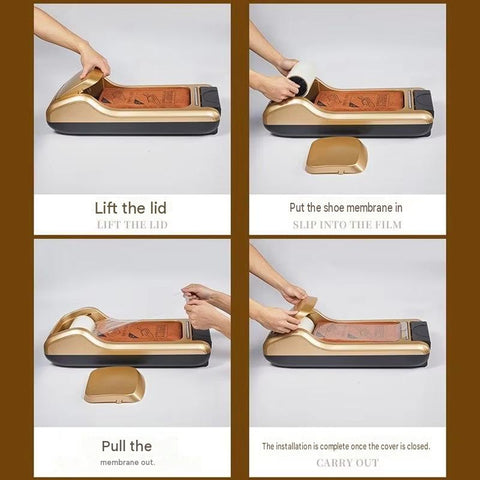 Automatic Mechanical Shoe Cover Dispenser with Foot Pedal Activation and Double Steel Film Cutter