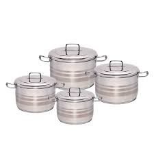 Saflon Stainless Steel Premium 8-Piece Cookware Set