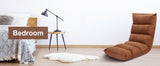 Adjustable 5-Position Folding Floor Chair with Lumbar Support Pillow