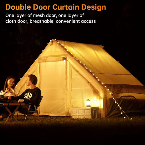 Inflatable Waterproof Family Camping Tent with Manual Air Pump – 6–8 Persons