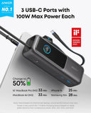 Anker Laptop Power Bank (25K, 165W, Built-In and Retractable Cables) - Black