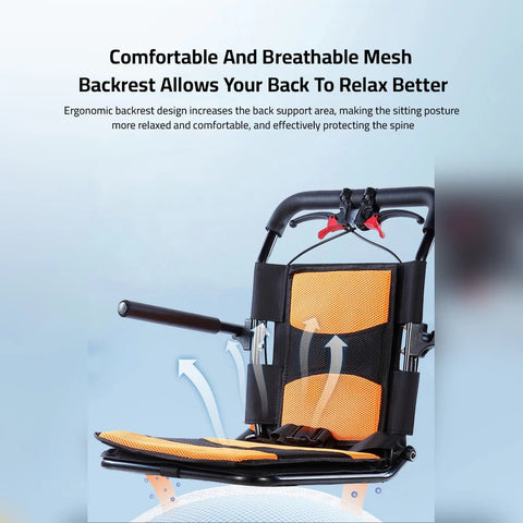 Lightweight Foldable Travel Wheelchair - (80 × 52 × 93 CM)