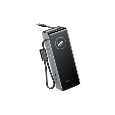 EcoFlow RAPID Power Bank (25,000mAh, 170W, 100W Built-In and Retractable Cables) - Silver