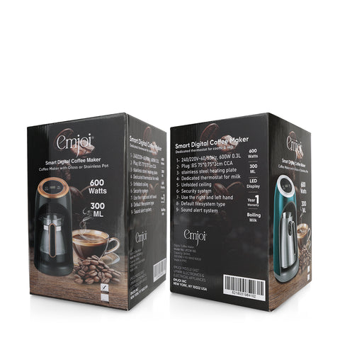 Emjoi Digital Glass Turkish Coffee Maker 300ml up to 4 Cups