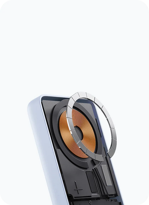 شاومي، بنك طاقة مغناطيسي 33 واط بسعة 10000 مللي أمبير مع حامل مدمج، كابل USB-C مدمج وشحن لاسلكي