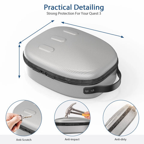 جاماكس حقيبة تخزين ميتا كويست 3 (موديل بي) - فضي