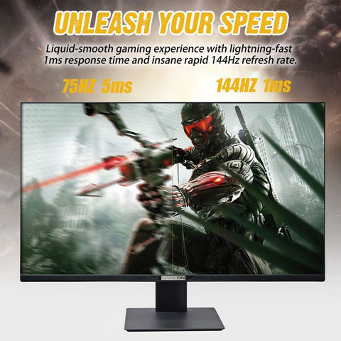 GAMEON 32inch UHD, 144Hz 1ms (3840x2160) 4K Flat IPS 90W, HDMI 2.1 Gaming Monitor With (USB Type-C) G-Sync & FreeSync (Support PS5) - Black