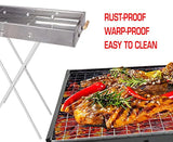 KKF Foldable Portable Barbecue Grill with Chrome-Plated Stand for Camping, Picnics, Outings & Vacations
