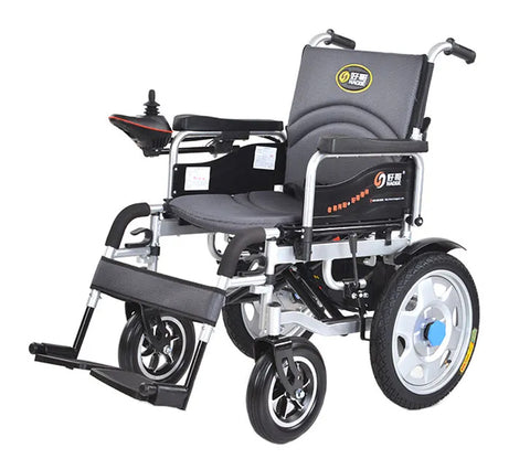 Foldable & Rechargeable Electric Wheelchair with Aluminium Wheels & Stainless Steel Frame