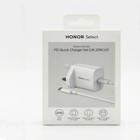 HONOR Select Power Adapter (20W GaN) PD With C-C Cable 1M - White