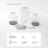 iCafilas Portable Cold Brew Coffee Maker 300ml with Borosilicate Glass Dripper & Stainless Steel Filter