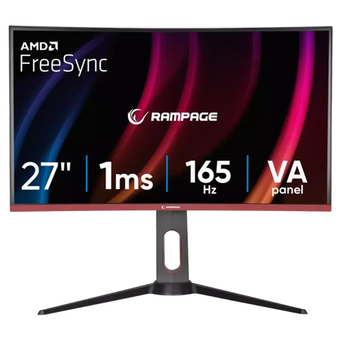 Rampage VY27R165C 27-Inch Curved Gaming Monitor 165Hz - Black