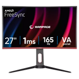 Rampage VY27R165C 27-Inch Curved Gaming Monitor 165Hz - Black