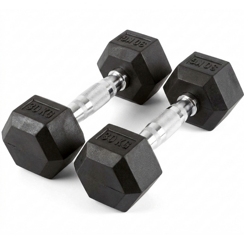 IVANKO Hex Dumbbells Pair – Cast Iron, Non-Slip Grip (6Kg, 8Kg, 15Kg, 30Kg)