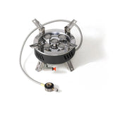 KKF Portable 5-Burner Camping Gas Stove with Windproof, Folding Design & Storage Bag - 11000W